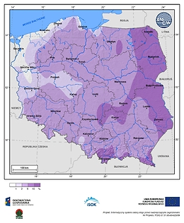 Prawdopodobieństwo wystąpienia dni z Tmin ≤ -20°C w I dekadzie stycznia