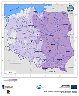 Prawdopodobieństwo wystąpienia dni z Tmin ≤ -20°C w II dekadzie lutego