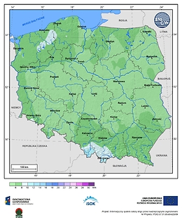 Maksymalna dobowa suma opadów atmosferycznych w III dekadzie stycznia o prawdopodobieństwie wystąpienia 10%