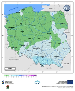 Maksymalna dobowa suma opadów atmosferycznych w III dekadzie czerwca o prawdopodobieństwie wystąpienia 10%