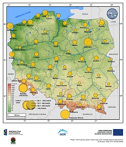 Maksymalne średnie 10-min prędkości wiatru w maju