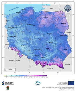 Maksymalna grubość pokrywy śnieżnej w II dekadzie marca o prawdopodobieństwie wystąpienia 1%