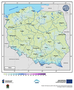 Maksymalna grubość pokrywy śnieżnej w II dekadzie października o prawdopodobieństwie wystąpienia 10%