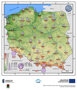 Średni i maksymalny zapas wody w pokrywie śnieżnej w II dekadzie grudnia